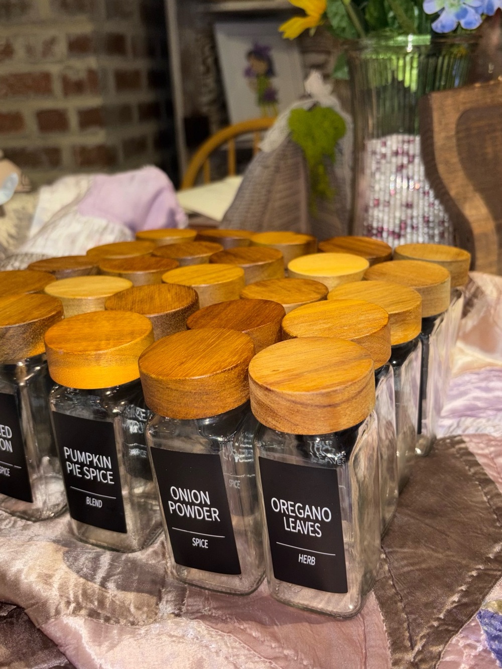 Glass Spice Jars - set of 25